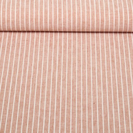 Leinen - Cotton Streifen Rose