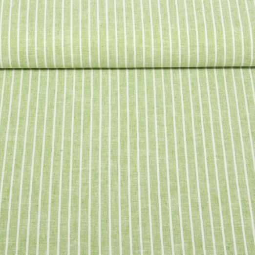 Leinen - Cotton Streifen Hellgrün