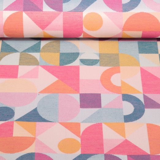 Nachhaltiger Jacquard Canvas - Geo Design Multicolor