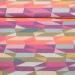 Nachhaltiger Jacquard Canvas - Geostreifen Design Multicolor