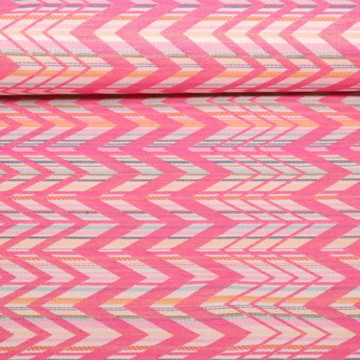 Nachhaltiger Jacquard Canvas - ZickZack Design Multicolor