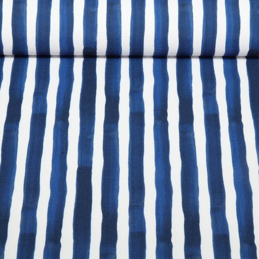 Outdoorstoff - Teflonbeschichtet Gemalte Streifen Blau