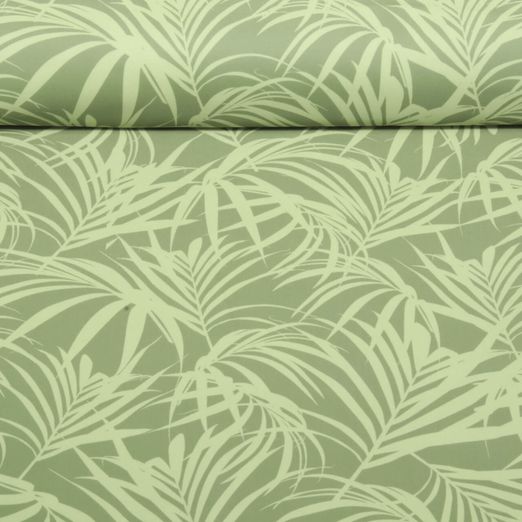 Sport- & Bademodenstoff - Digitaldruck Blätter Olive UPF50 Recycled