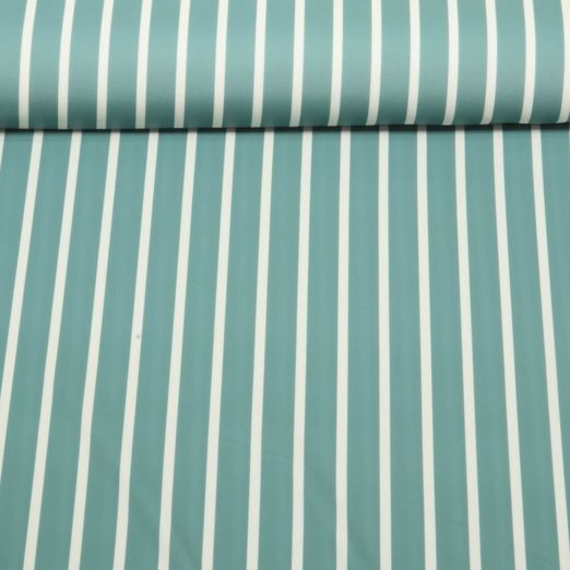 Sport- & Bademodenstoff - Digitaldruck Streifen Dunkelmint UPF50 Recycled