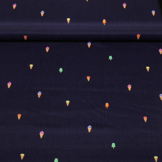 Tissu short de bain recyclé - Glace Bleu marine foncé