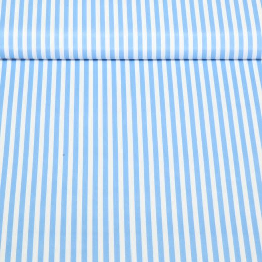 Badeshorts Stoff - Streifen Weiß Blau Recycelt