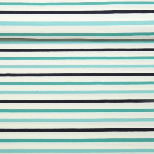 Bio Jersey - Hamburger Liebe Just Stripes Multicolor Türkis