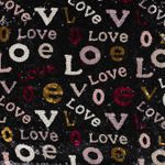 Pailletten - Love Schwarz Multicolor-1