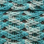Viskose-Popeline - Digitaldruck Strickdesign Türkis