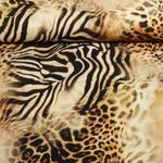 Popeline viscose - Impression digitale Léopard Mix Marron