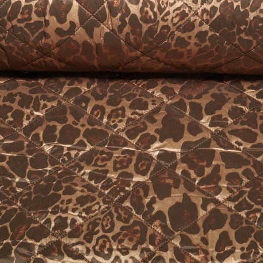 Gesteppter Jackenstoff - Quilt Leo Quadrate Braun