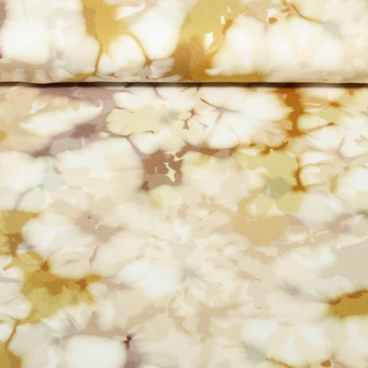 Jersey - Digitaldruck Batikblüten Ocker