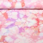 Jersey - Impression digitale Fleurs batik Rose