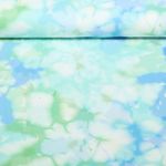 Jersey - Impression digitale Fleurs batik Bleu clair