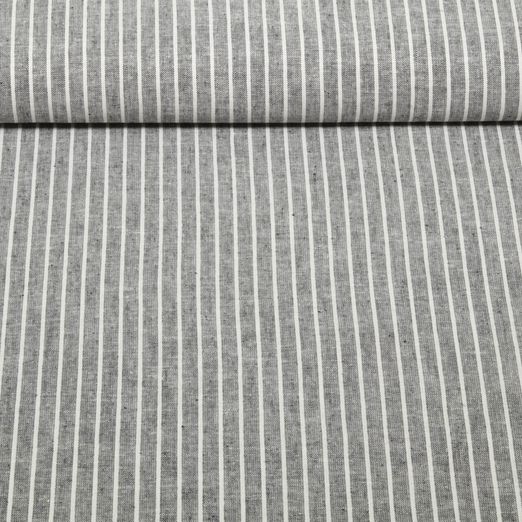 Leinen - Cotton Streifen Schwarz