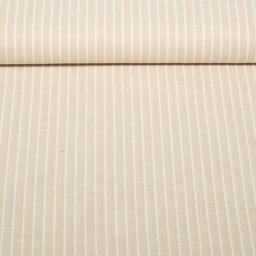 Leinen - Cotton Streifen Beige