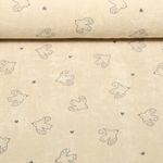 Stretchfrottee - Vögel Sand