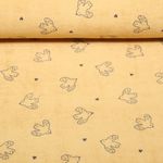 Stretchfrottee - Vögel Gelb