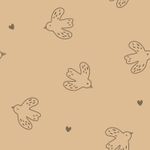 Tissu éponge extensible - Oiseaux jaune