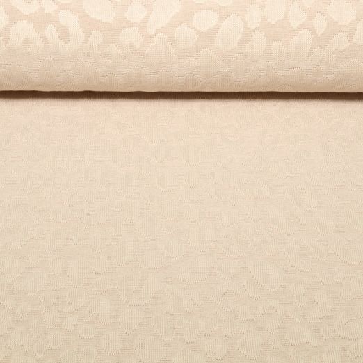 Jacquard Strickjersey - Ton-in-Ton Leo Muster Beige