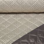 Tissu matelassé pour veste - Rectangles Gris