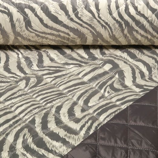 Gesteppter Jackenstoff - Quilt Zebra Grau