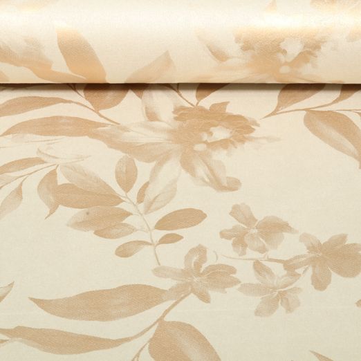 Scuba - Foliendruck Blätter Beige