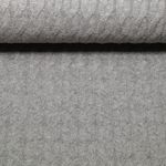 Viskose-Stricksweat - Zopfmuster Uni Grau Melange