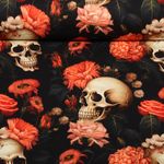 Sommersweat - French Terry Digitaldruck Halloween Totenköpfe Multicolor