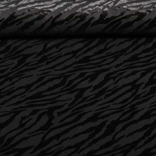 Stretchsamt - Ausbrenner Schwarz