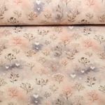 Baumwoll-Musselin - Digitaldruck Gräser mit Herzen Beige