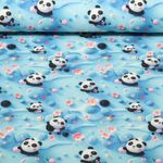 Jersey - Digitaldruck 3D Pandas Hellblau-0