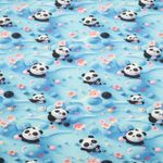 Jersey - Digitaldruck 3D Pandas Hellblau-1