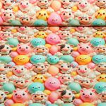 Jersey - Digitaldruck 3D Lustige Tiere Multicolor