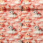 Jersey - Digitaldruck 3D Katzen und Häschen Rose-0