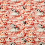 Jersey - Digitaldruck 3D Katzen und Häschen Rose-1