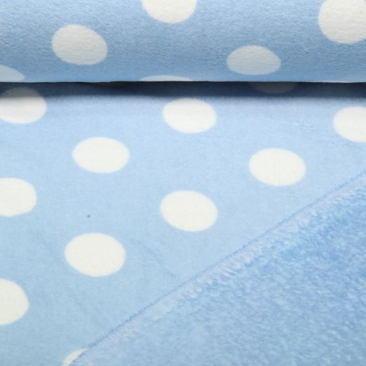 Wellness Fleece - Doubleface Punkte Hellblau