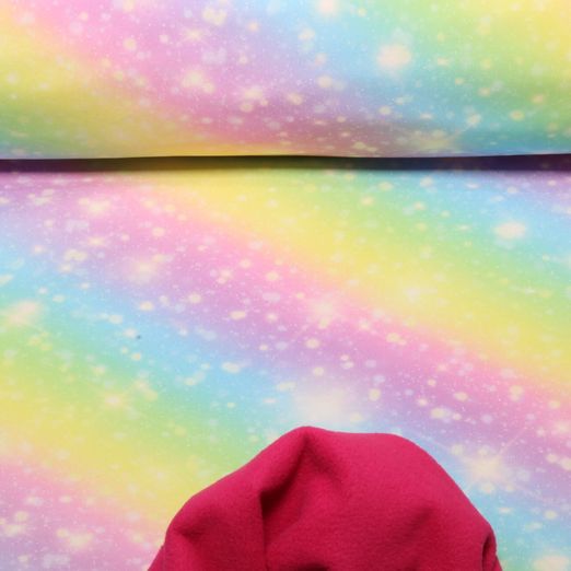 Softshell - Digitaldruck Regenbogenfarben Pastell