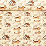 Jersey - Digitaldruck Bauernhoftiere Schafe Naturell