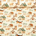 Jersey - Digitaldruck Bauernhoftiere Hunde Naturell