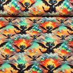 Jersey - Digitaldruck Kleiner Drache Multicolor