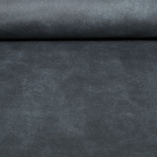 Polsterstoff Bizon - Lederoptik Uni Jeansblau