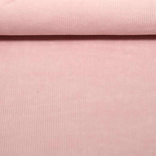 Velours côtelé large stretch Jeannot - Uni Rose