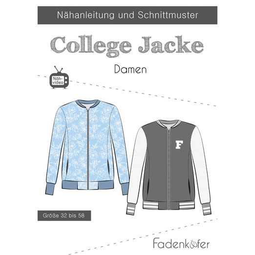 Collegejacke Damen - Papierschnittmuster