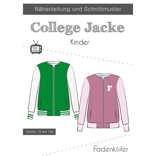 Collegejacke Kinder - Papierschnittmuster