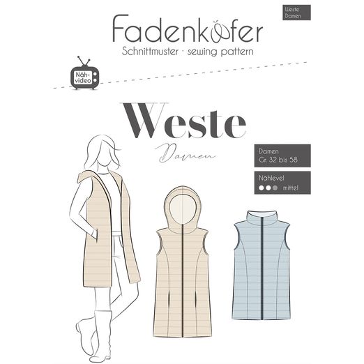 Weste Damen - Papierschnittmuster