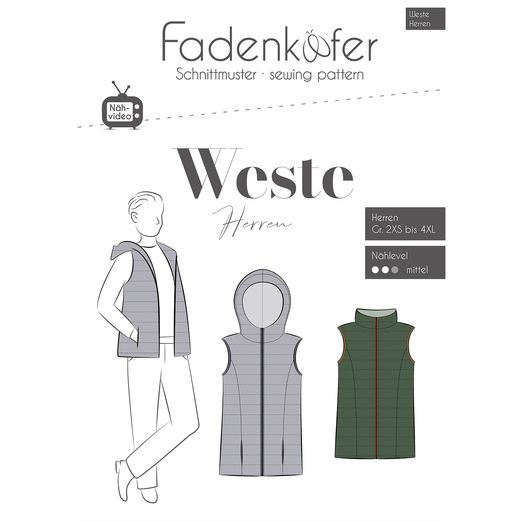 Weste Herren - Papierschnittmuster