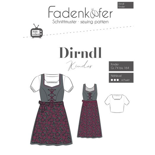 Dirndl Kinder - Papierschnittmuster