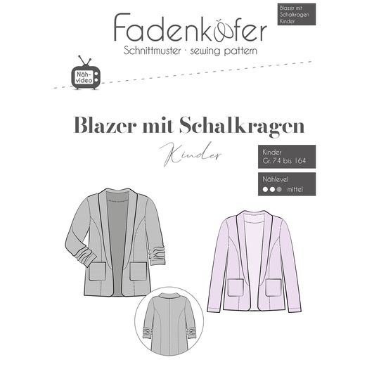 Blazer mit Schalkragen Kinder - Papierschnittmuster
