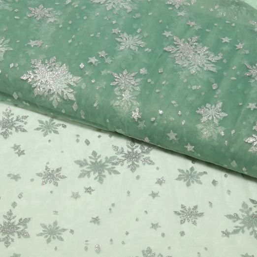 Softtüll - Frozen Dunkelmint Silber